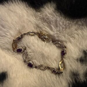 Elegant Gold and Purple Women's Bracelet